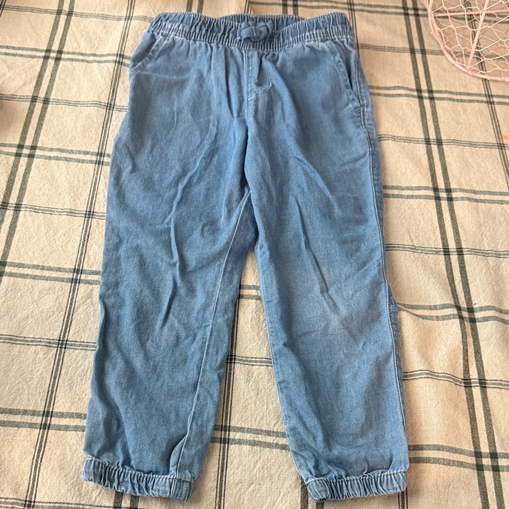 Girls Denim Elastic Waist Pants 3T